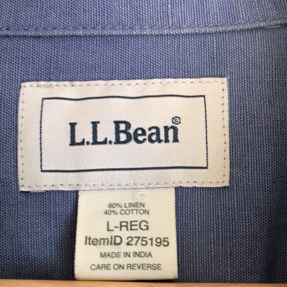Blue LL Bean Linen Jacket L - Picture 3 of 4
